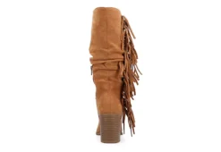 Journee Collection Womens Hartly Fringed Wide Calf Dress Boot - Tan -Madden Girl Shop US 01 303180 04