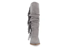 Journee Collection Womens Hartly Fringed Extra Wide Calf Dress Boot - Grey -Madden Girl Shop US 01 303184 02
