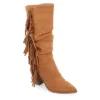 Journee Collection Womens Hartly Fringed Extra Wide Calf Dress Boot - Tan 1 Journee Collection Womens Hartly Fringed Extra Wide Calf Dress Boot - Tan -Madden Girl Shop US 01 303185 00