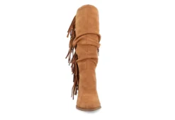 Journee Collection Womens Hartly Fringed Extra Wide Calf Dress Boot - Tan -Madden Girl Shop US 01 303185 02