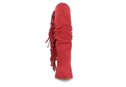 Journee Collection Womens Hartly Fringed Extra Wide Calf Dress Boot - Red 11 Journee Collection Womens Hartly Fringed Extra Wide Calf Dress Boot - Red -Madden Girl Shop US 01 303199 02